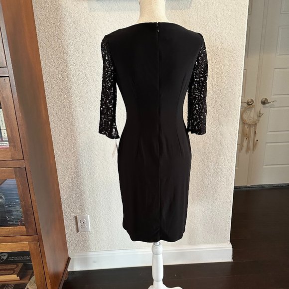 ANN KLEIN Classic Black Lace Sheath Dress - 2 - Picture 4 of 14